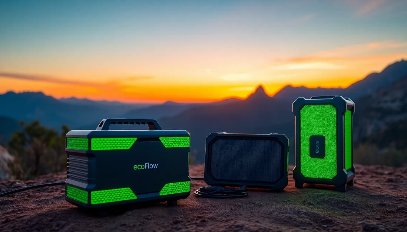 Utilizing EcoFlow portable power stations in a tranquil outdoor setting.