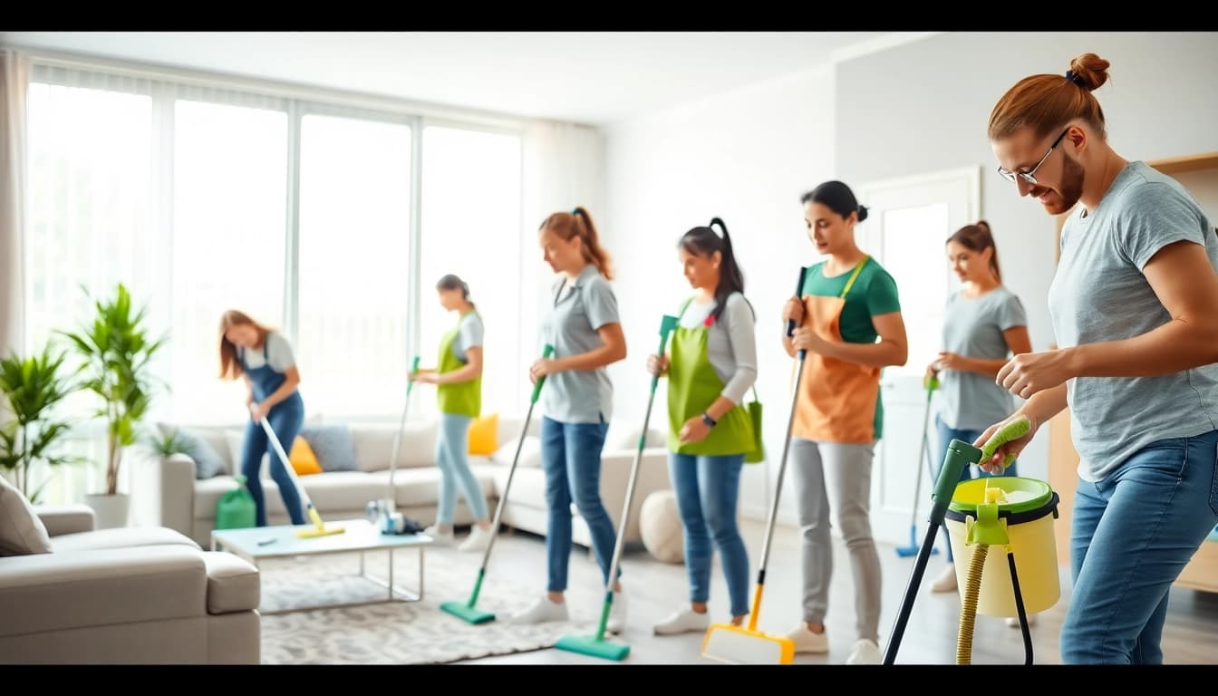Cleaning services calgary team enhancing a bright home environment with professional techniques.