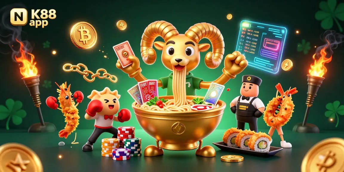 Winning big with NK88 app featuring cartoon-style casino elements and characters in action.