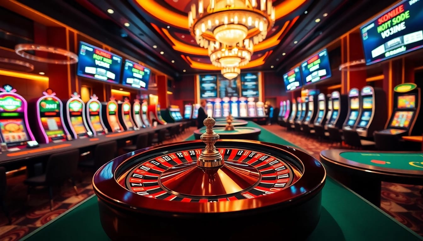 Kèo nhà cái 5 chuẩn betting scene with luxury casino tables and excited players