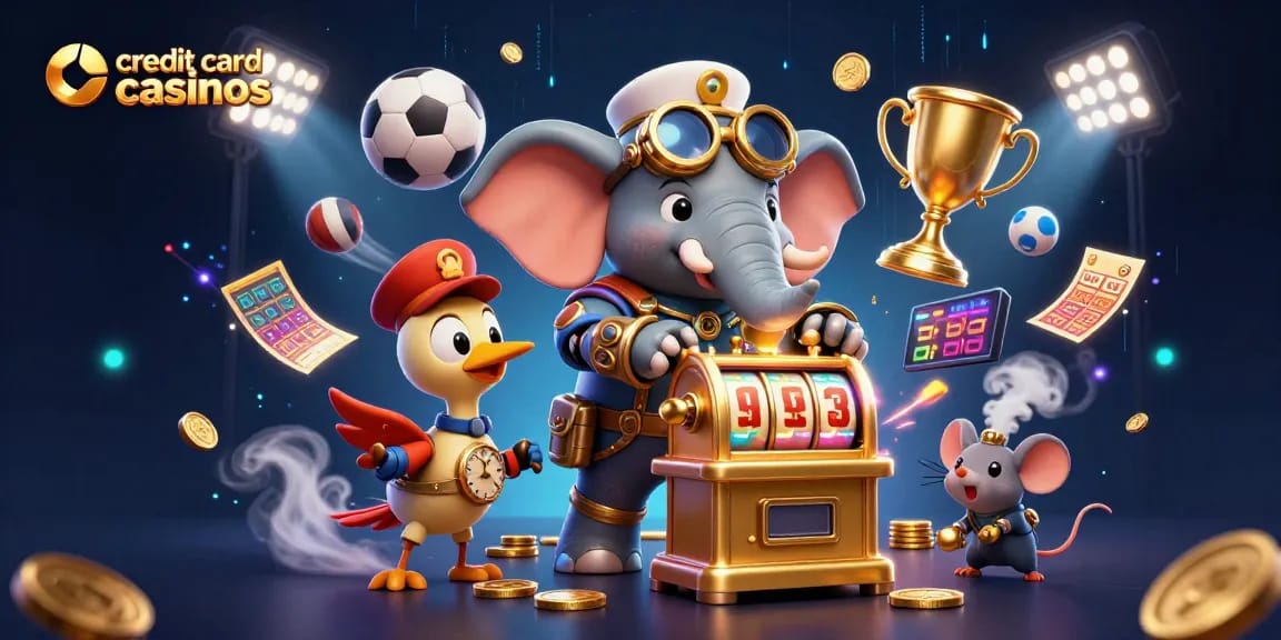 Experience the thrill of credit card casinos with dynamic gaming elements and 3D illustrations.