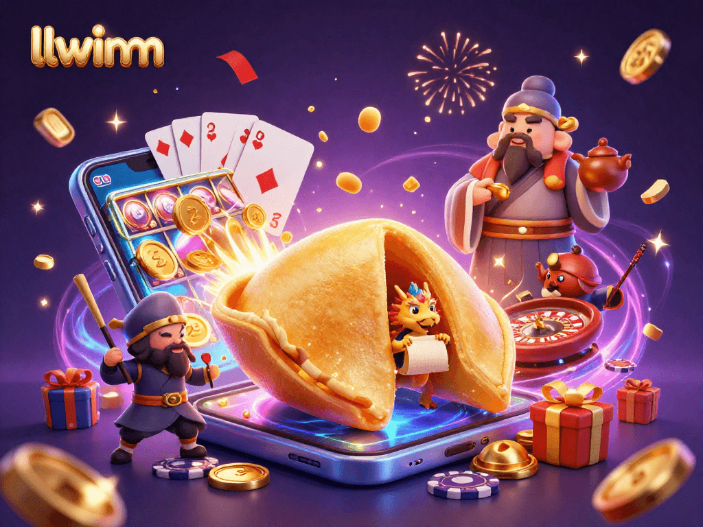 llwinm delivers exciting gaming experiences with a golden fortune cookie scene and dynamic casino elements.