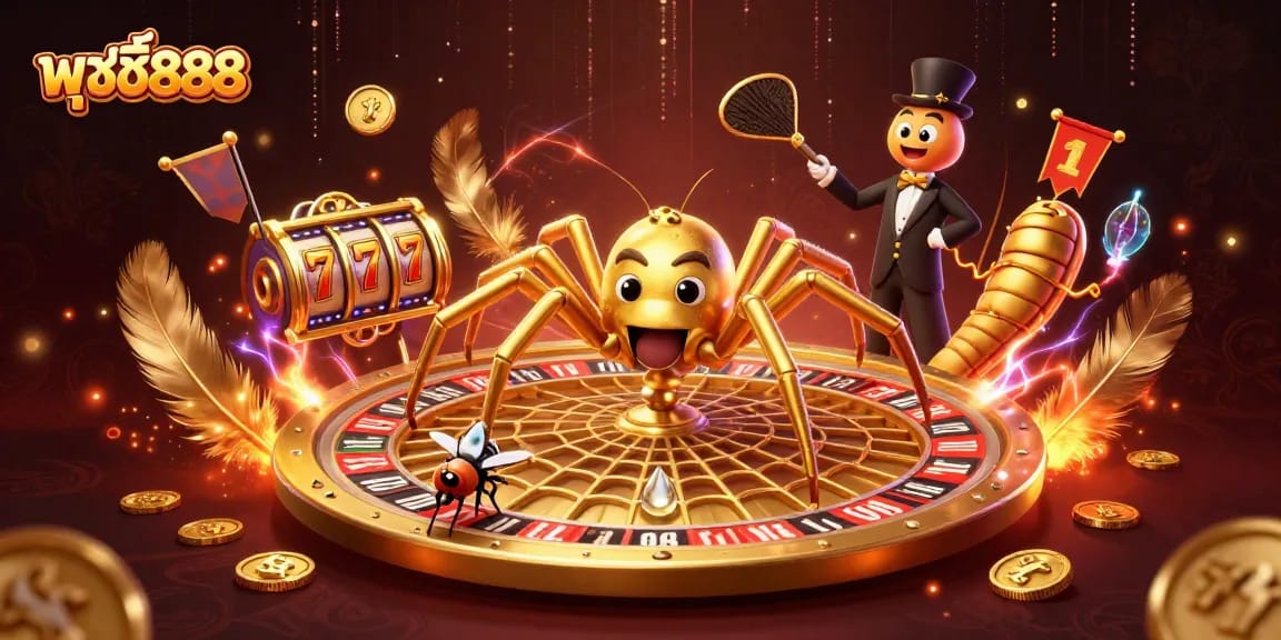 Pushing the limits with พุซซี่888, spin the reels for jackpot excitement in a vibrant casino scene.