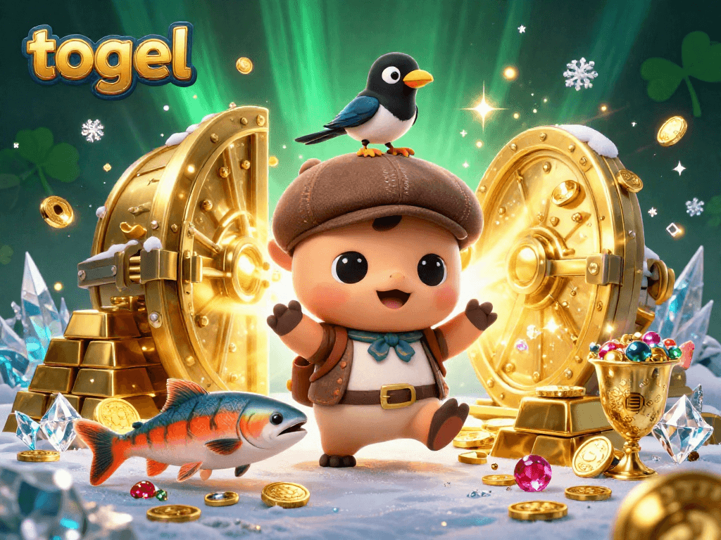 Experience thrilling togel games with Nessie and friends among sparkling treasures.