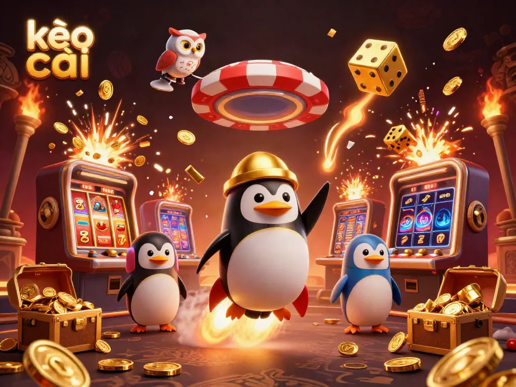 Experience thrilling gameplay at kèo nhà cái with golden penguins and dynamic casino elements.
