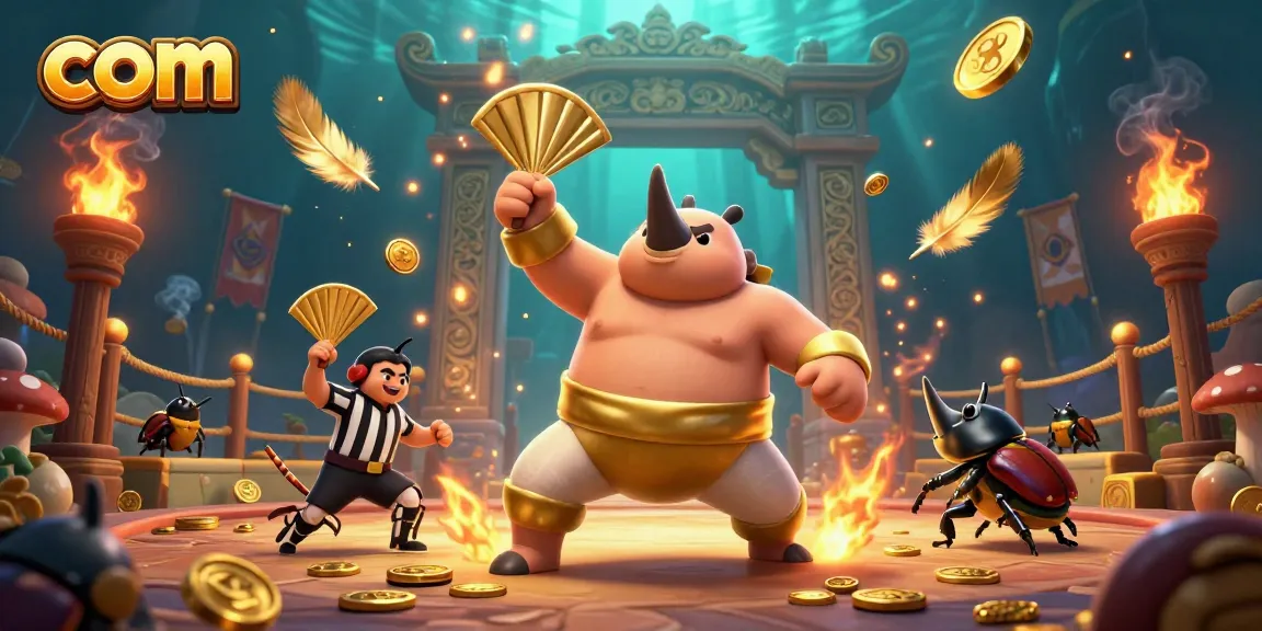 Experience thrilling gambling as com characters compete energetically, amidst vibrant casino elements.