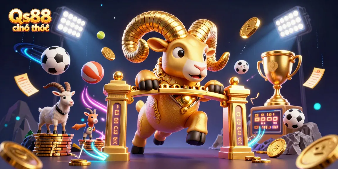 Experience Qs88 chính thức through vibrant, action-packed casino scenes with dynamic sports and gaming elements.