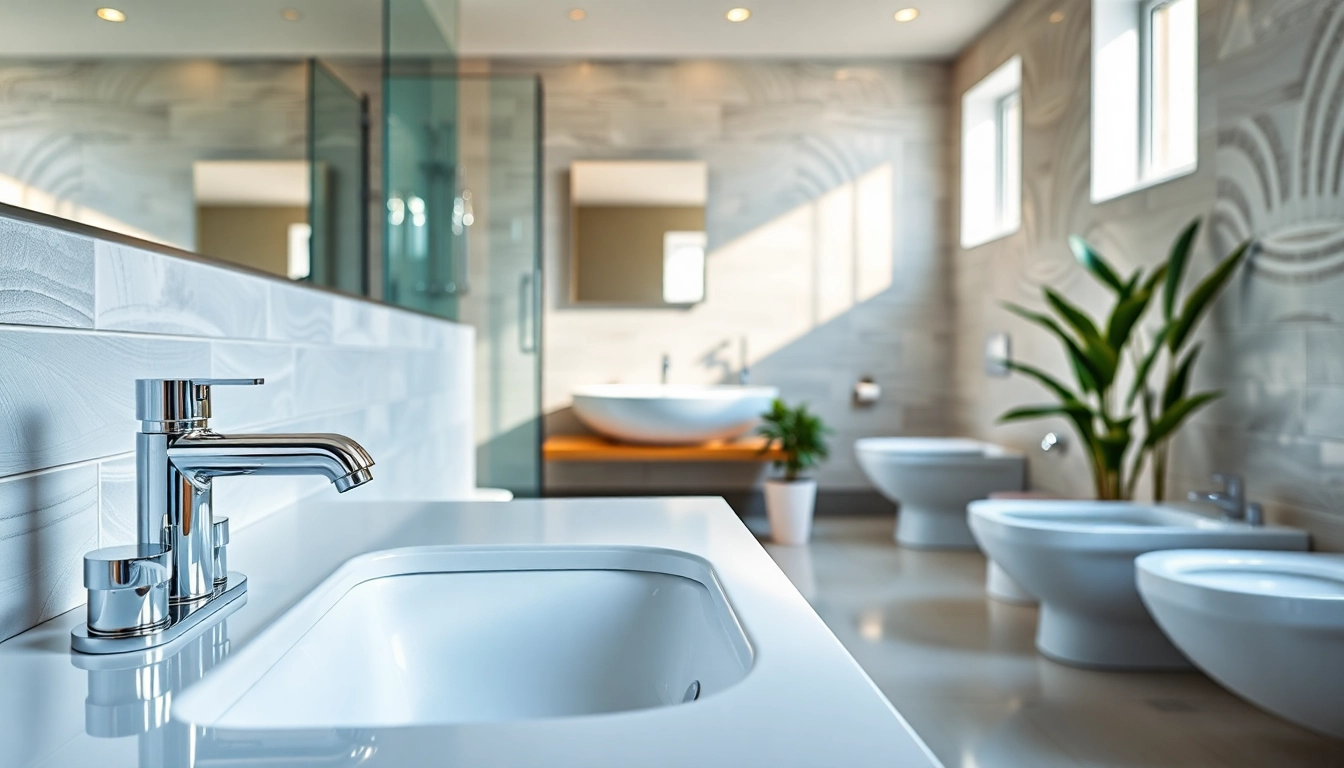 Schickes Badezimmer mit sonni sanitär Ausstattung und hochwertigen Armaturen.