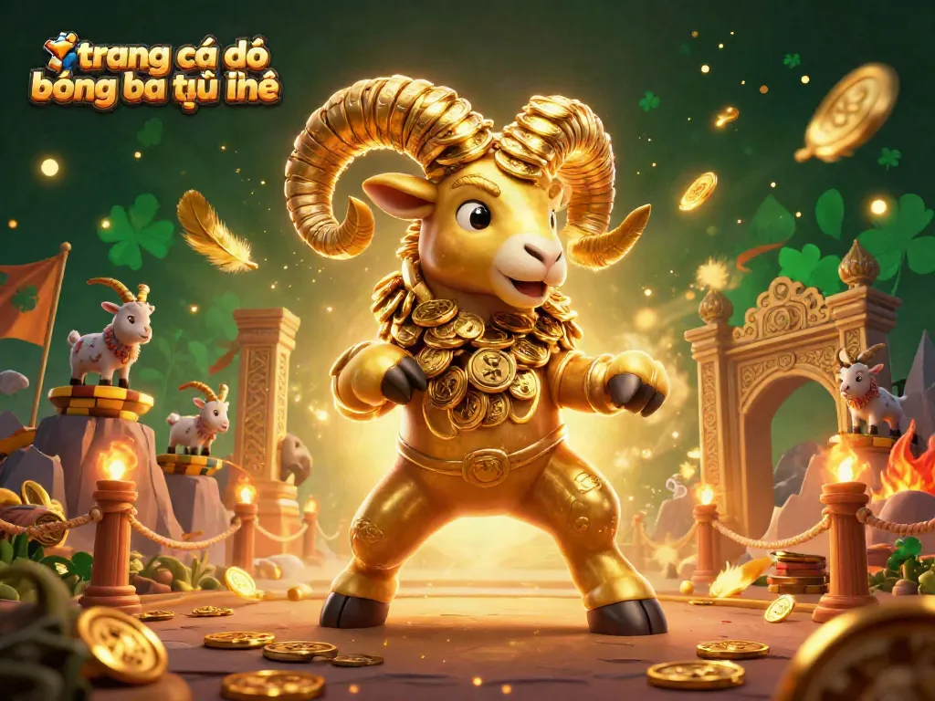 Cá độ bóng đá trực tuyến với hình ảnh con ram vàng khổng lồ, biểu thị sự khao khát chiến thắng.