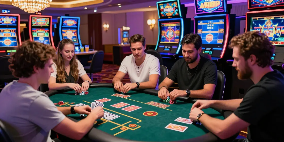 Engaged players at credit card casinos experiencing vibrant gaming excitement in a modern casino setting.