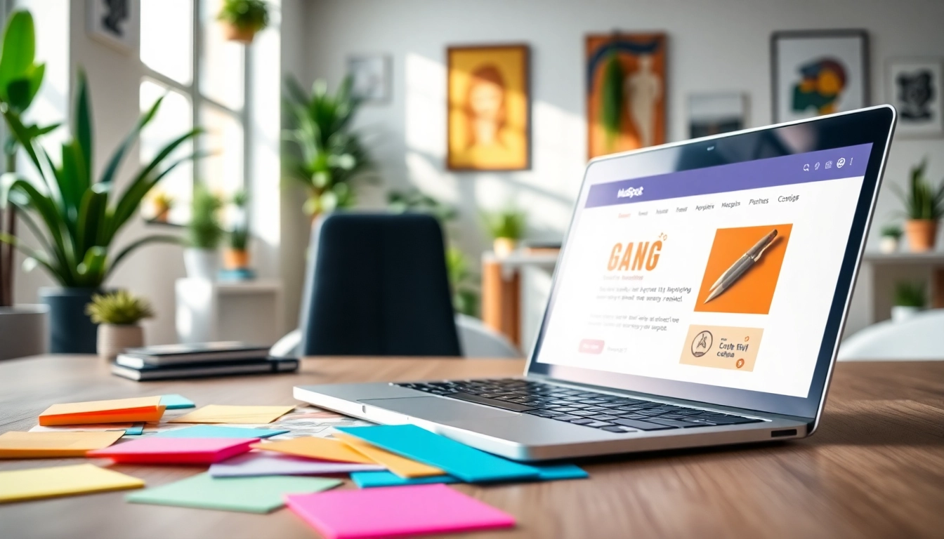 Craft an effective hubspot marketing email in a vibrant workspace showcasing creativity.