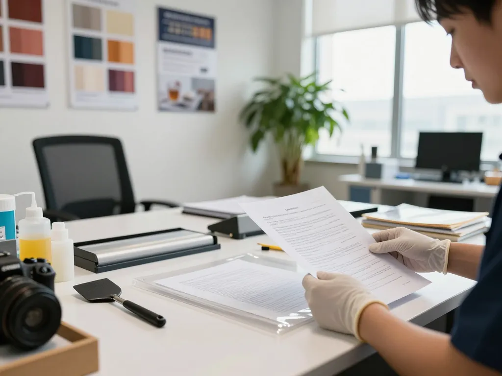 gỡ ép plastic hà nội technician restoring documents with care in bright office