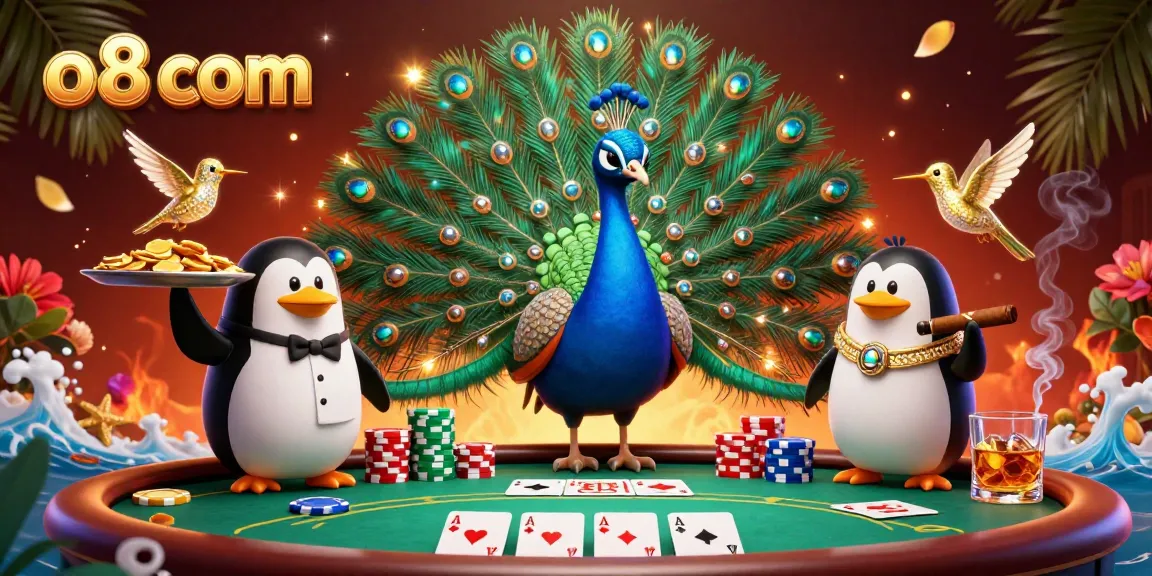 Engage in exciting gameplay at o8 com with a vibrant casino scene featuring poker and colorful characters.