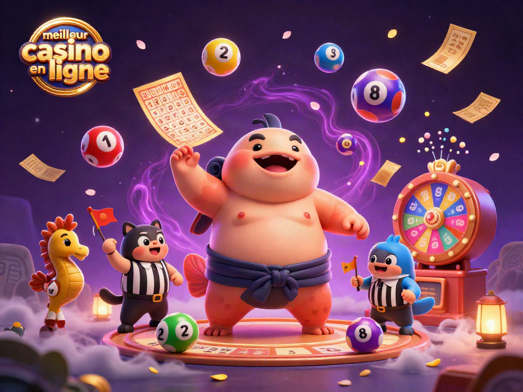 Découvrez le meilleur casino en ligne avec cette illustration casino dynamique et colorée.
