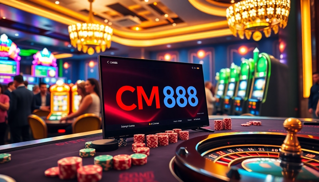 Excited gamblers enjoying the CM88 platform at a luxurious casino table.