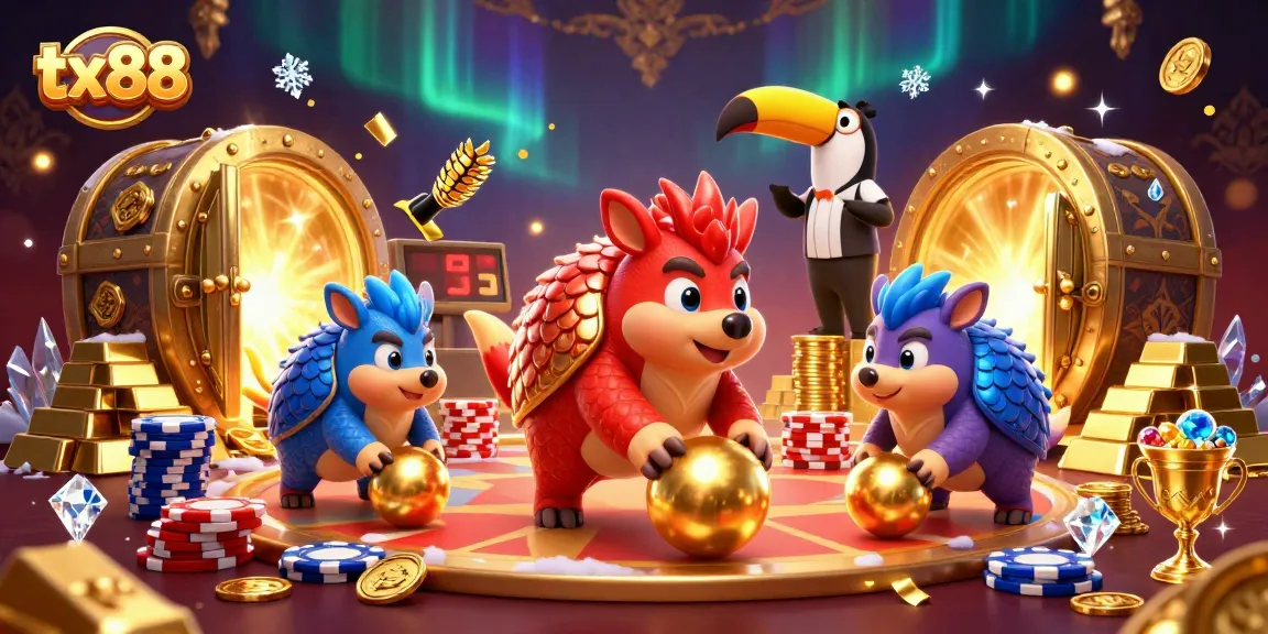 Engage with tx88 in thrilling casino action featuring rival pangolins and dynamic poker elements.