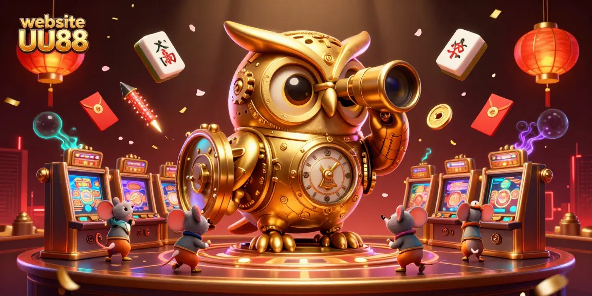 Experience the thrill of action on the website UU88 with dynamic gaming elements in a vibrant casino scene.
