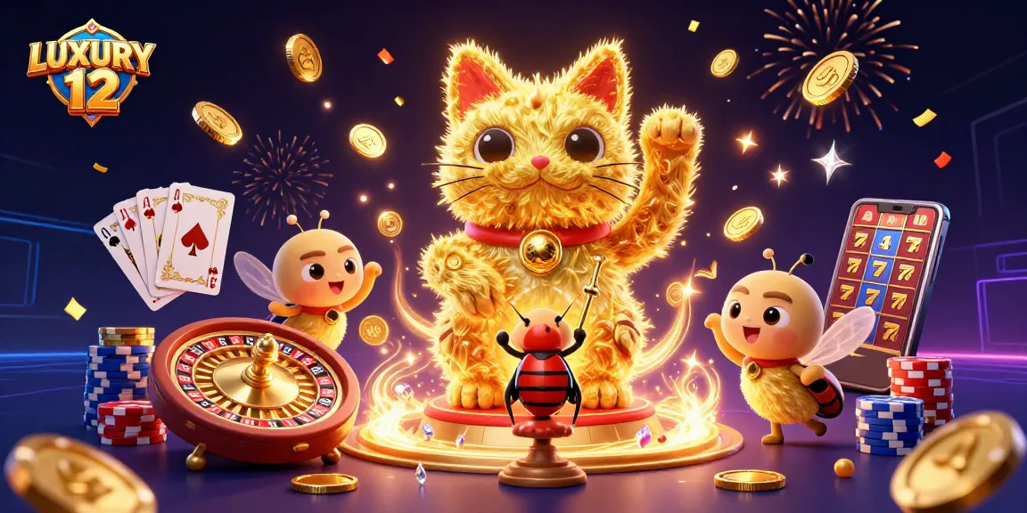 LUXURY 12 menghadirkan pengalaman bermain yang menakjubkan dengan simbol kasino dan kucing keberuntungan.