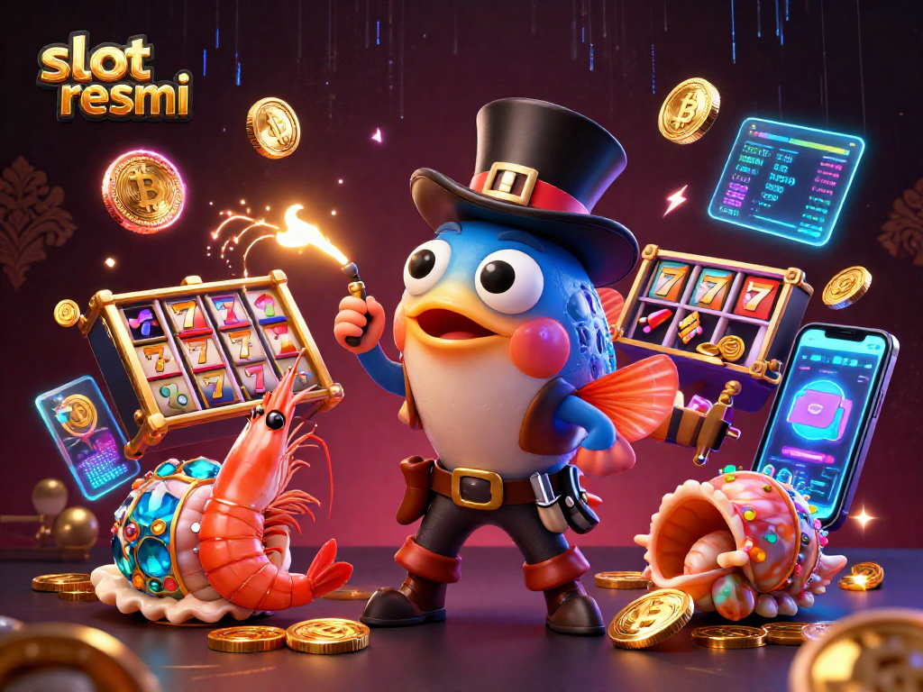 Spin the reels in slot resmi while a deep-sea anglerfish attracts coins amidst rich treasures.