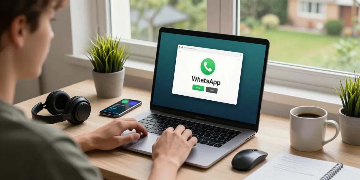 在现代家庭办公室的双屏幕上使用WhatsApp Web。