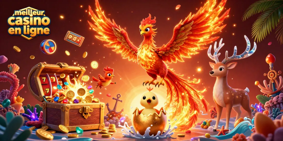Jouez aux jeux de casino dans le meilleur casino en ligne avec un phoenix et un œuf d'or dans un décor mystérieux.