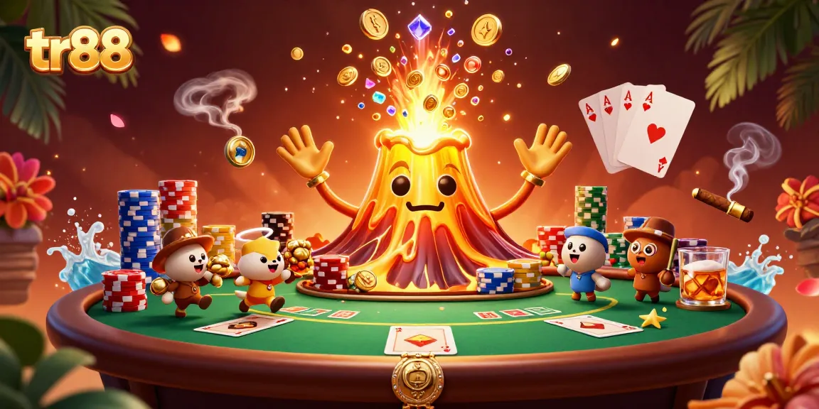 Engage with tr88 and experience thrilling gambling riches from vibrant cartoon volcano erupting treasures.