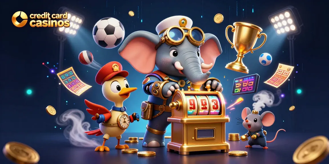 Experience the thrill of credit card casinos with dynamic gaming elements and 3D illustrations.