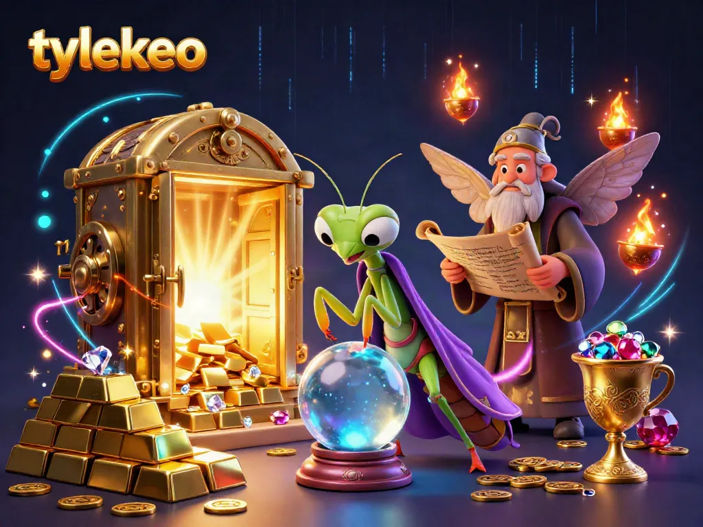 Engage with tylekeo's immersive casino world featuring a fortune teller and rich, sparkling treasures.