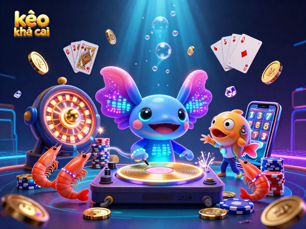 Spin the wheel of kèo nhà cái with vibrant underwater characters and dazzling casino elements.