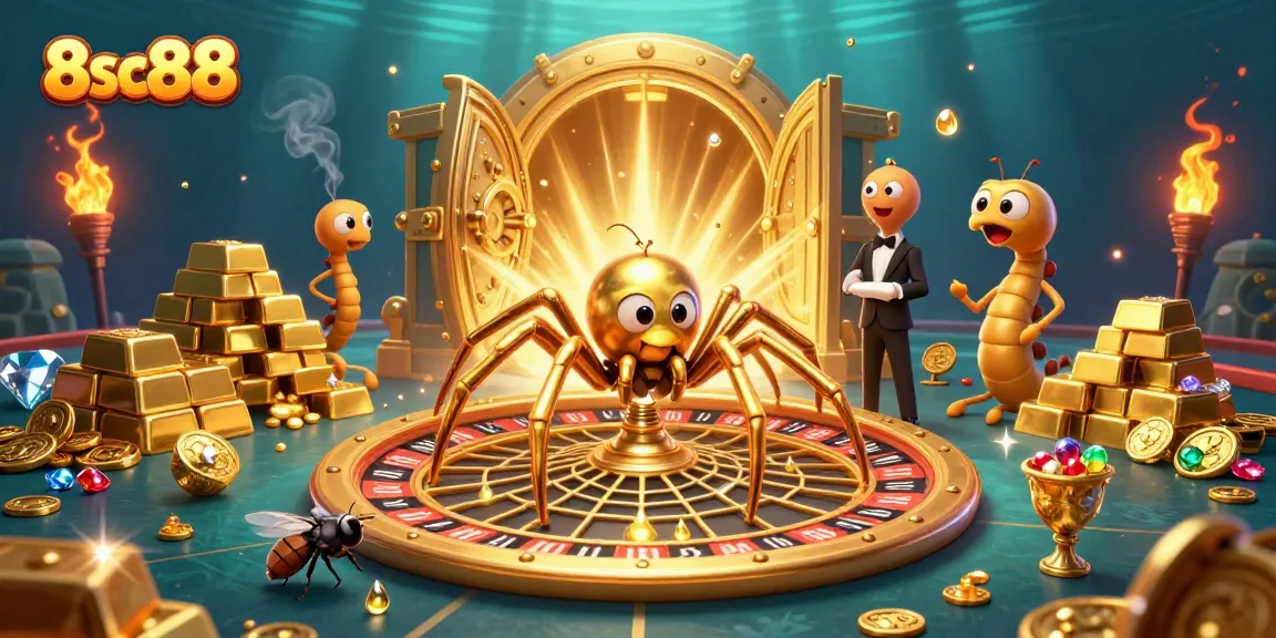 Experience thrilling bets at 8sc88 with the golden roulette wheel and lively characters.