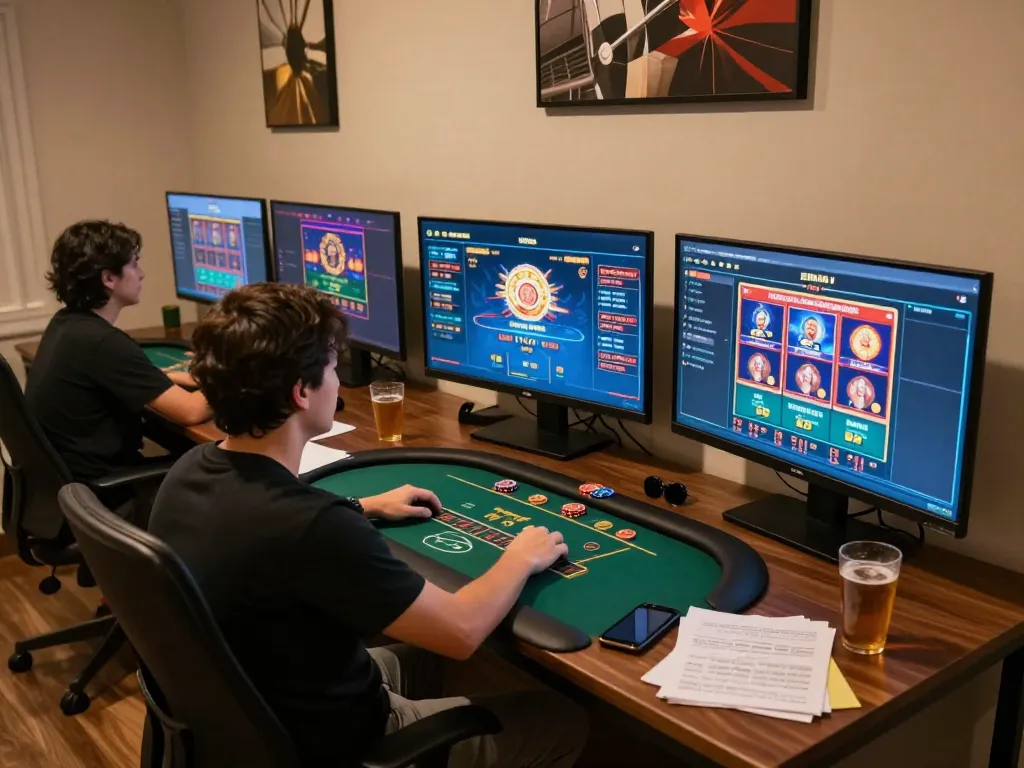 Player engaging in exciting online gaming at CM88, surrounded by strategy notes and devices