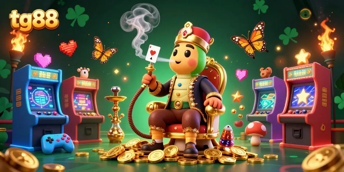 Experience the vibrant tg88 gaming world with the caterpillar and casino elements creating thrilling smoke rings.