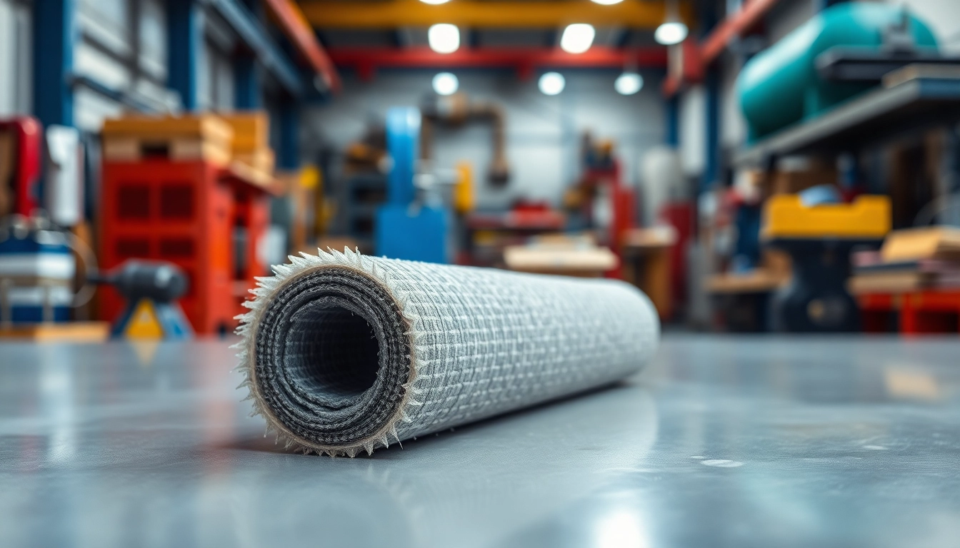 Showcasing a high-quality fiberglass mat for sale with detailed texture and professional industrial settings.