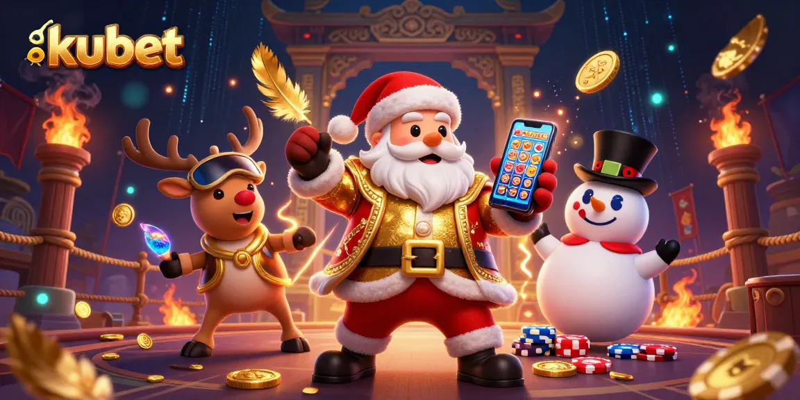 Experience the vibrant excitement of kubet with cartoon characters celebrating jackpot wins in a dazzling casino setting.