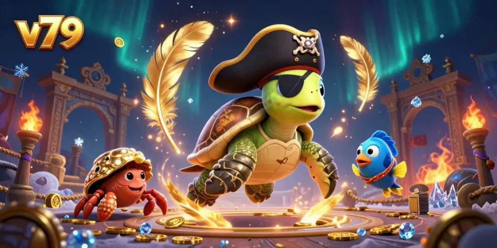 Spin the reels with v79’s engaging pirate-themed characters and treasures in a vibrant casino world.
