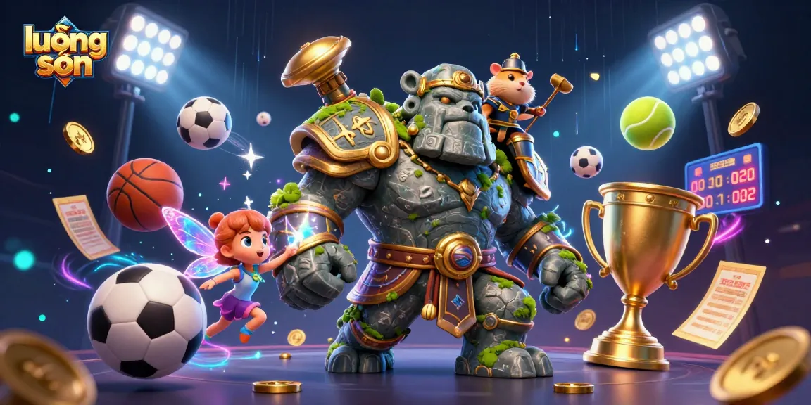 Experience dynamic sports betting action with lương sơn in this vibrant 3D illustration.