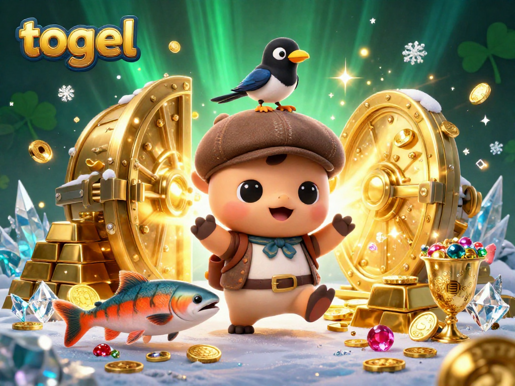Experience thrilling togel games with Nessie and friends among sparkling treasures.