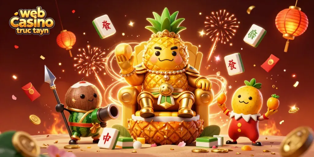 Chơi tại web casino trực tuyến với hình ảnh hoàng tử dứa và các nhân vật thú vị.
