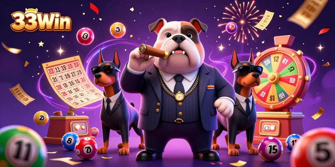 Engage in exciting gaming with 33Win's vibrant carnival featuring lively characters and dynamic lottery elements.