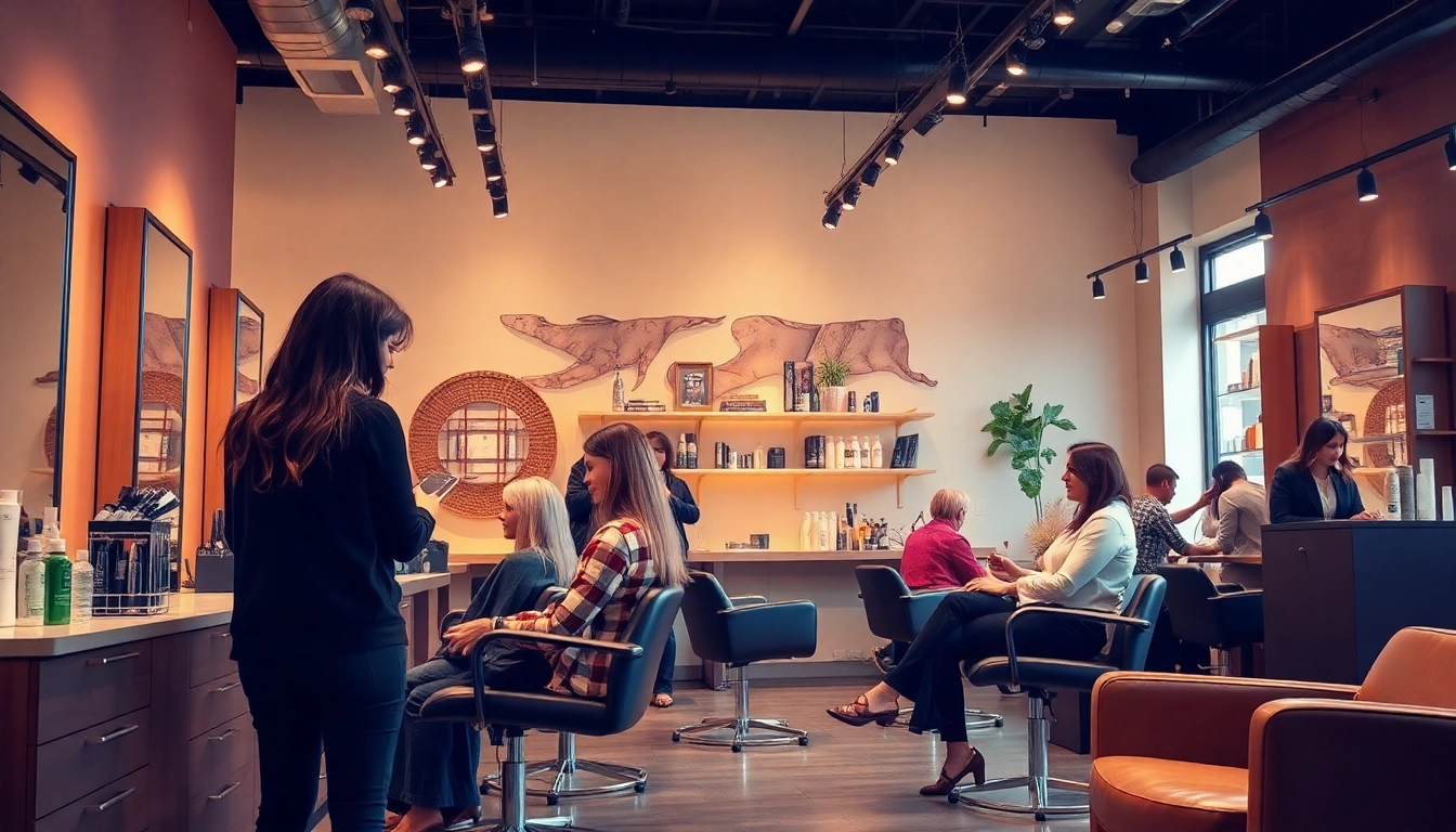 Hair salons san diego with professional stylists providing vibrant coloring and cuts in a cozy atmosphere.