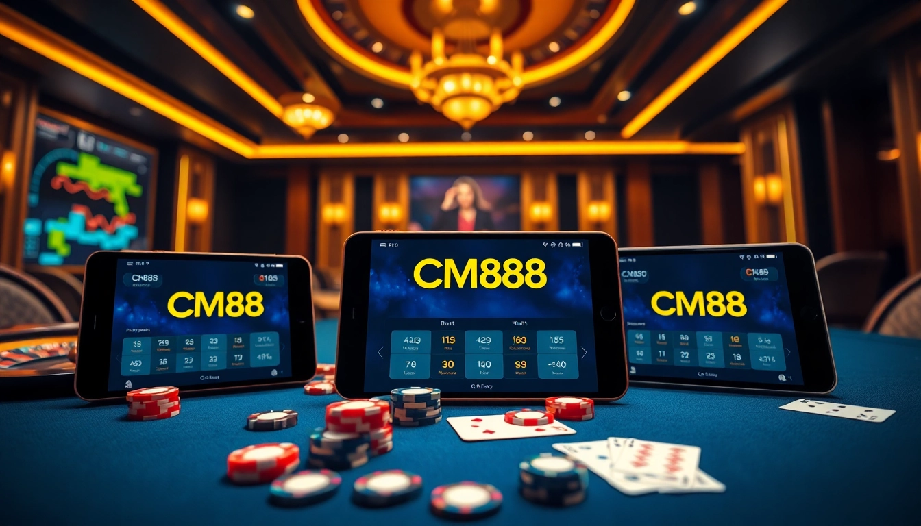 Experience the excitement of gambling with the CM88 tải app on stylish devices in a luxurious casino.