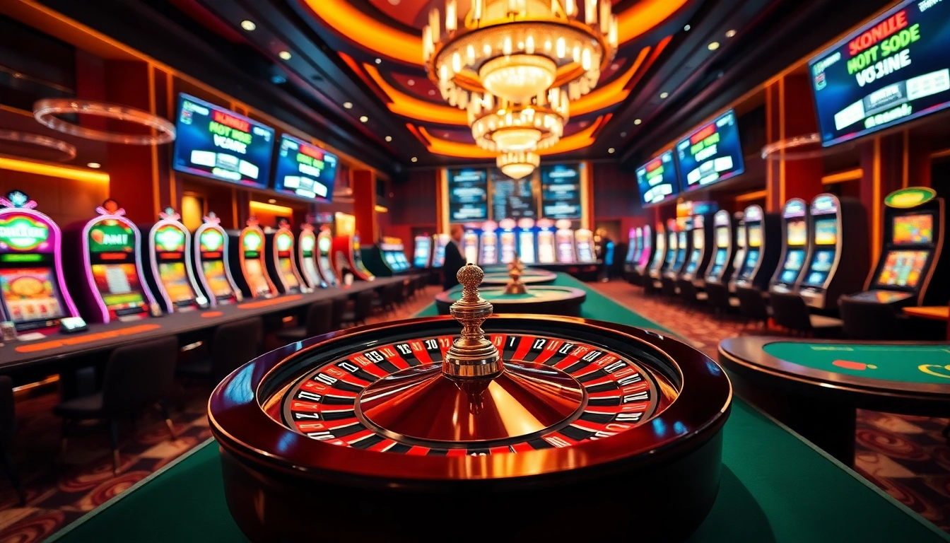 Kèo nhà cái 5 chuẩn betting scene with luxury casino tables and excited players