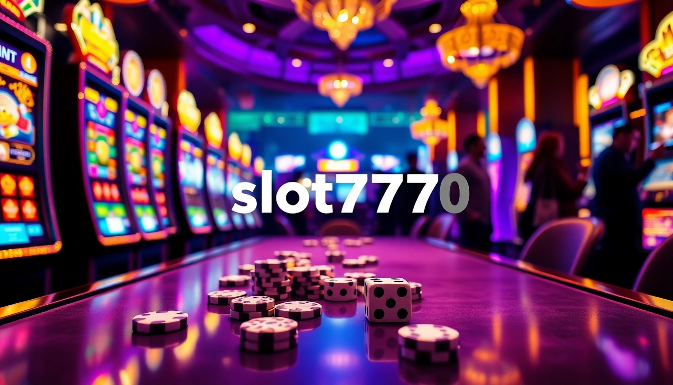 Experience the thrill of slot777 as players engage with vibrant slot machines and dazzling casino elements.
