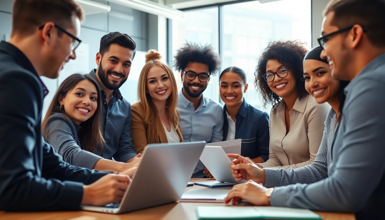 Engaged professionals collaborating in a vibrant office, showcasing certification help providers.
